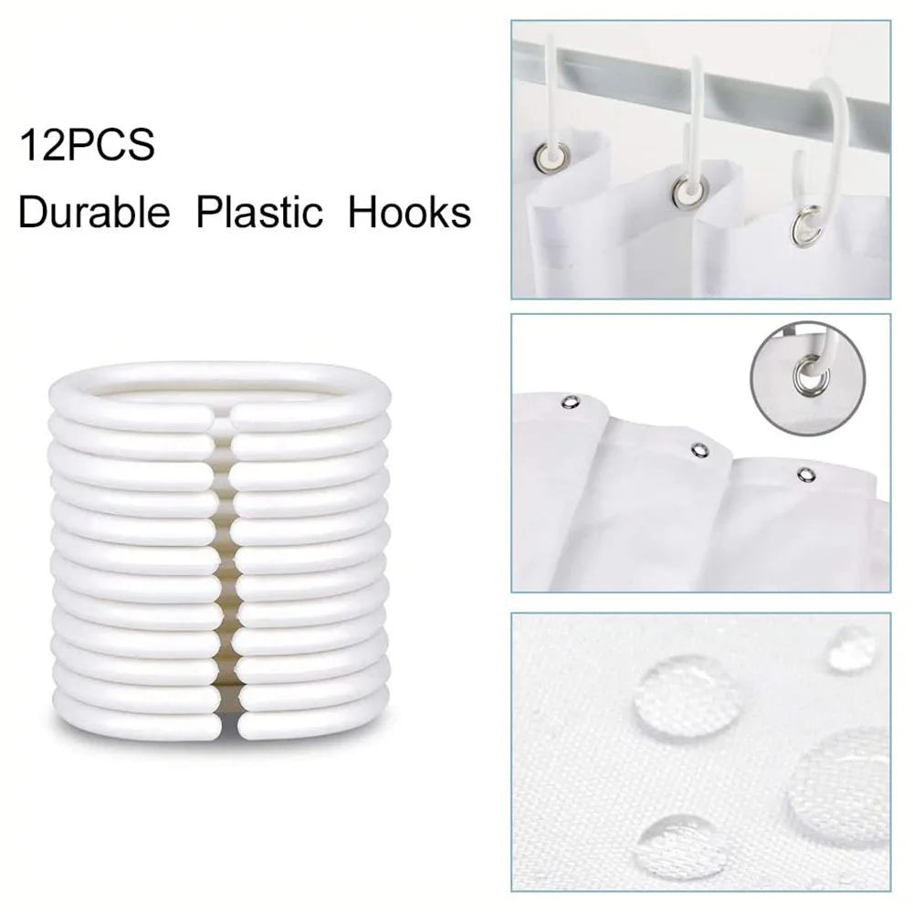 Merry Christmas Cartoon Shower Curtain  Witch Bath Sets Waterproof