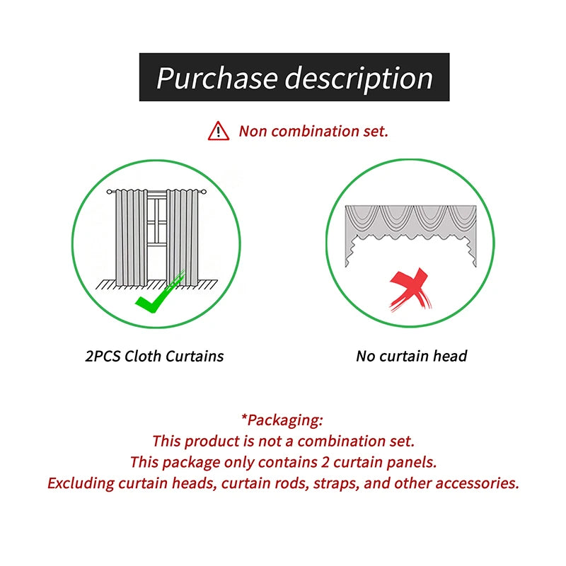 2pcs curtain light luxury European