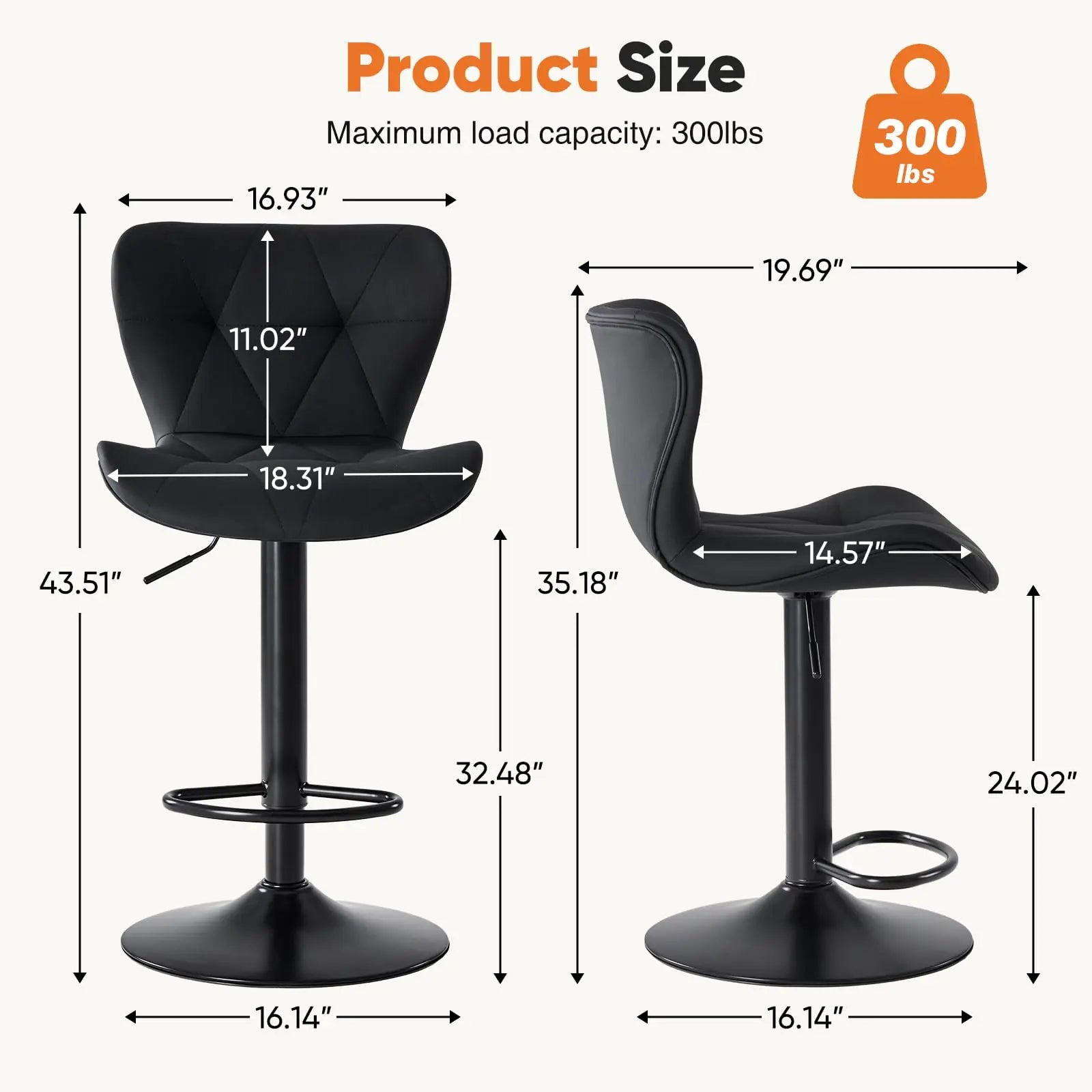 Ergonomic Faux Leather Dining Chairs Set of 2