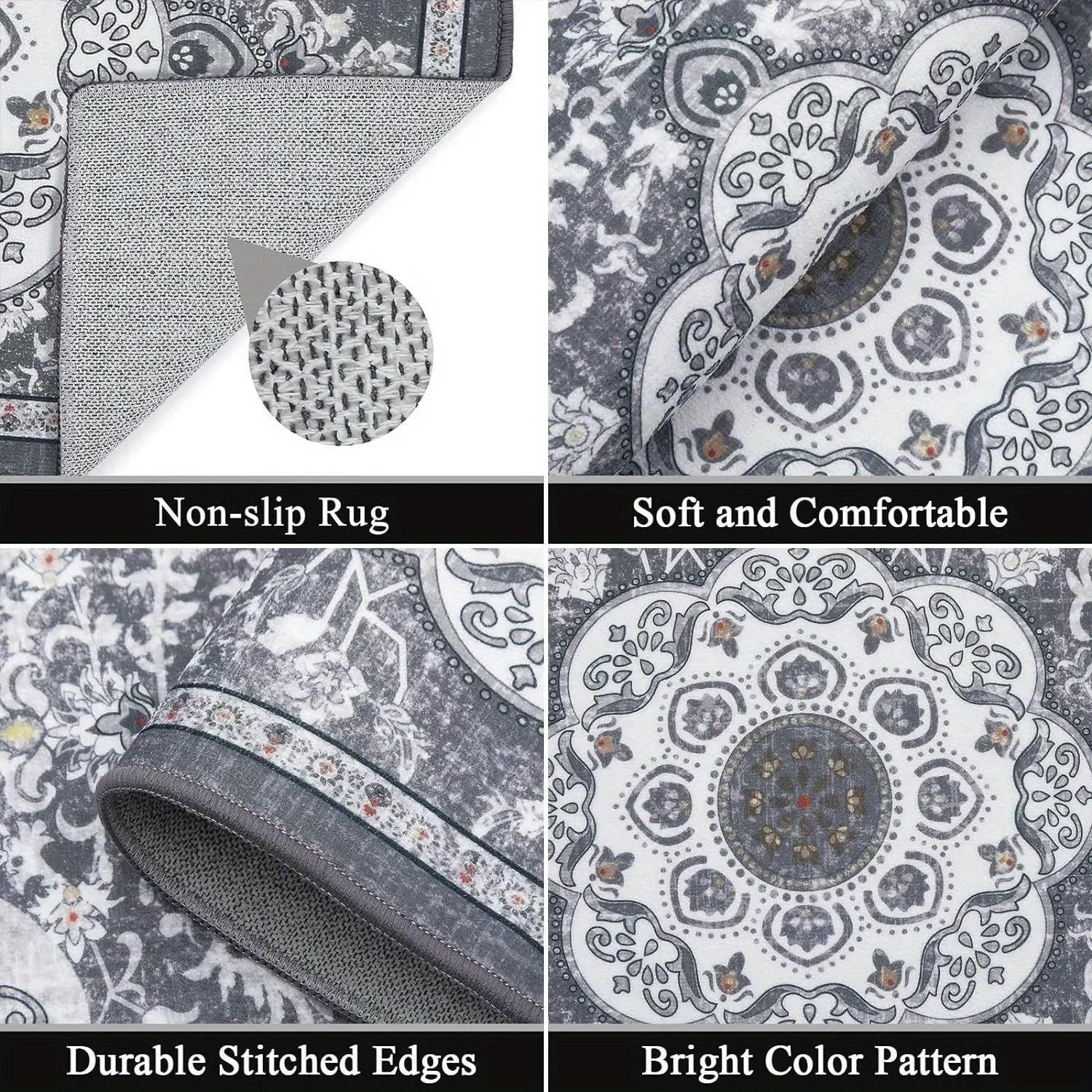 3 pcs set floor mat Bohemian style rugs kitchen carpet Non-slip