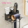 Wall Mounted Hair Dryer Holder Multi-Functional Bathroom Storage Rack,