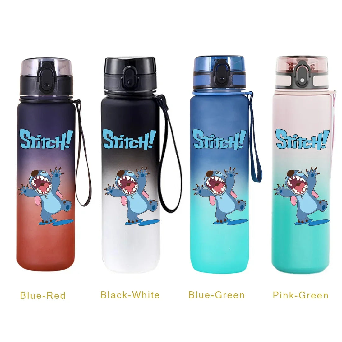 650ML Stitch Sports Flip Cover Water Bottle Leak Proof Colorful Plastic Cup