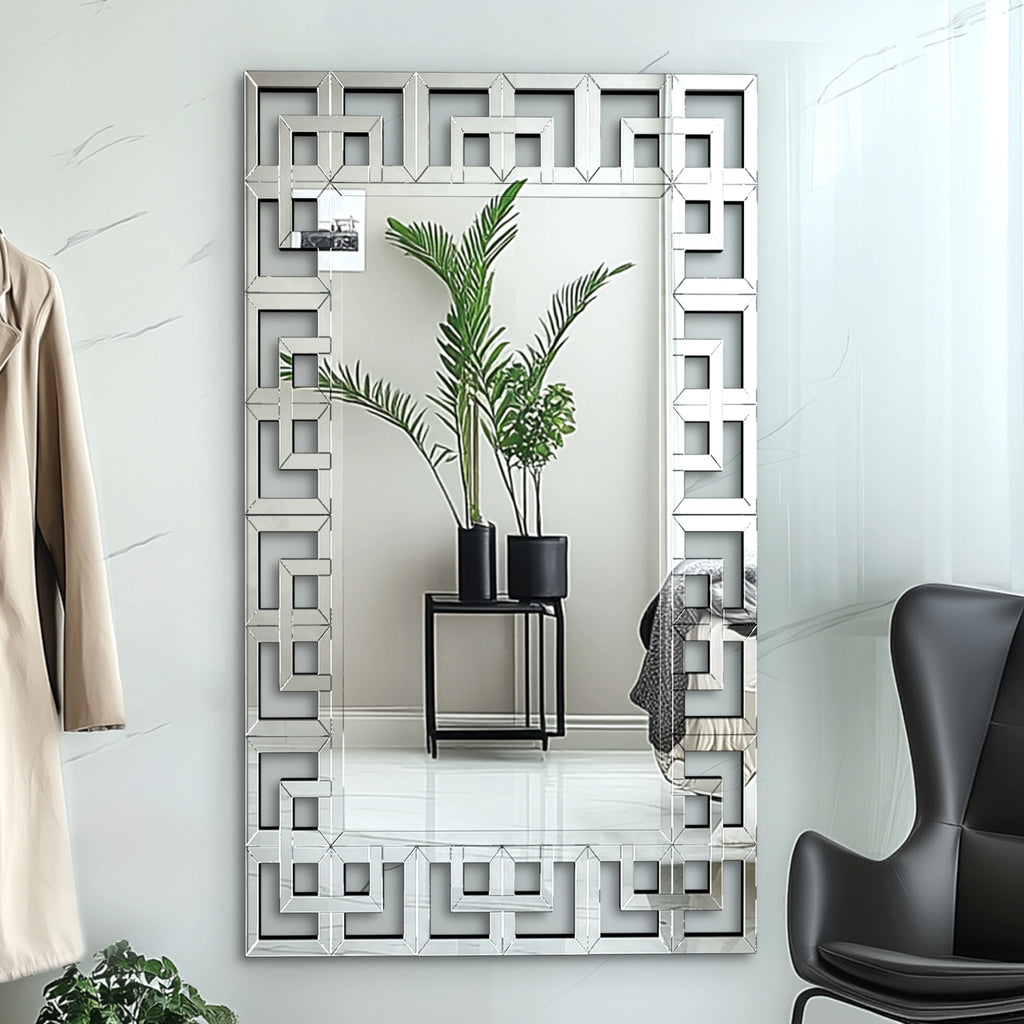 Rectangular Large Wall Mirror Modern Accent