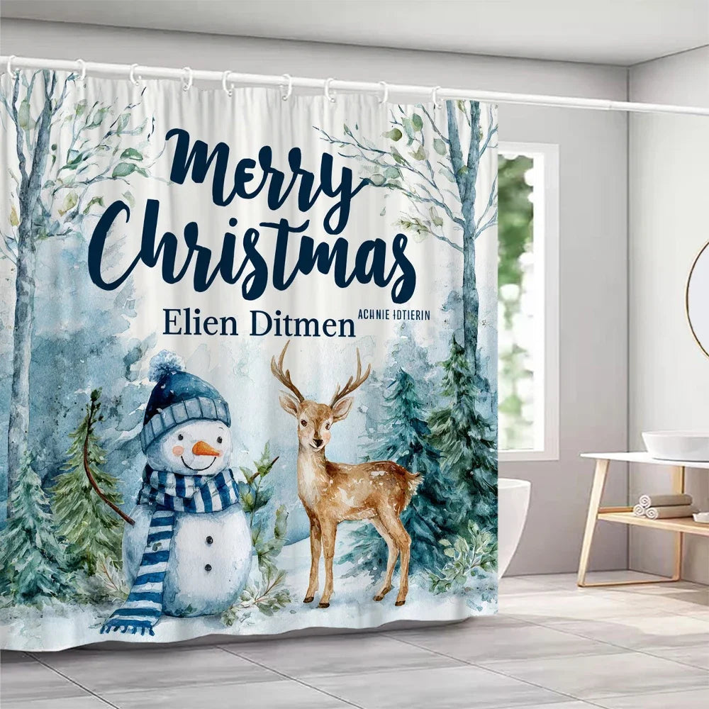 GAE1pc Merry Christmas Snowman Print Shower