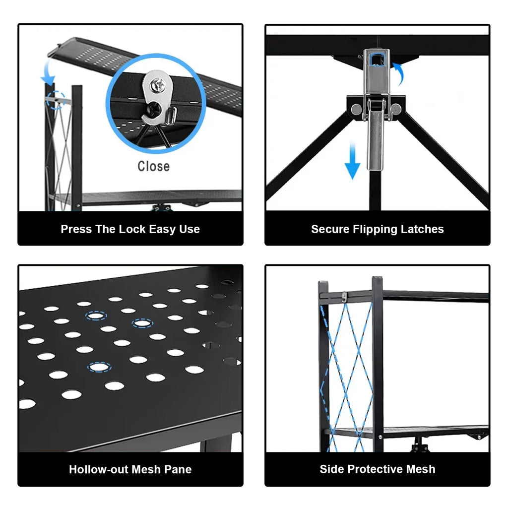 Storage Shelving 5-Tier With Wheel Unit Metal Shelf