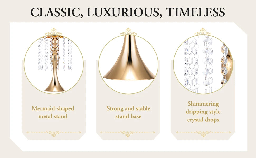 13 Inch Tall Crystal Flower Stand Floral Vases