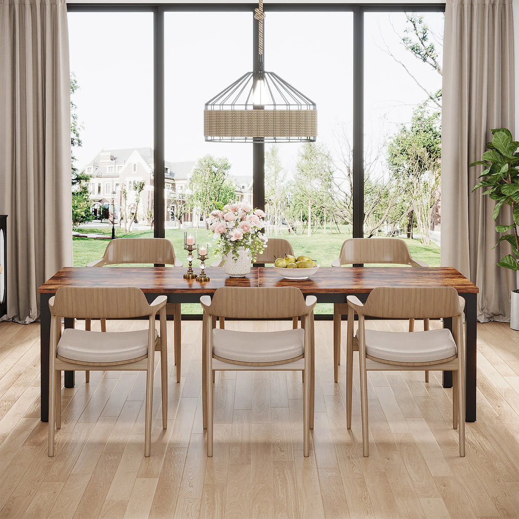 200cm Large Narrow Long Rectangular Kitchen Dinner Table