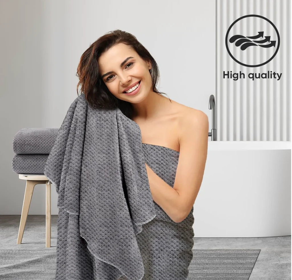 Bath Towel Set Pack of 2, (27 x 54 Inches) Microfiber Ultra Soft