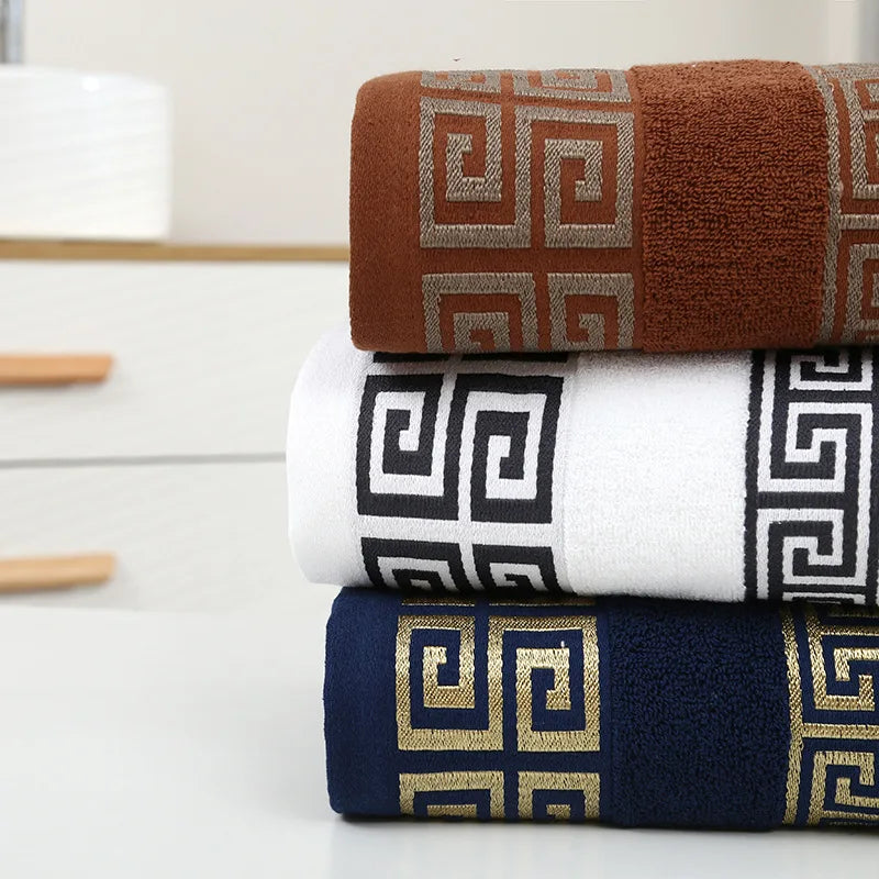 2pcs Black Bath Towels for Adults 100% Cotton