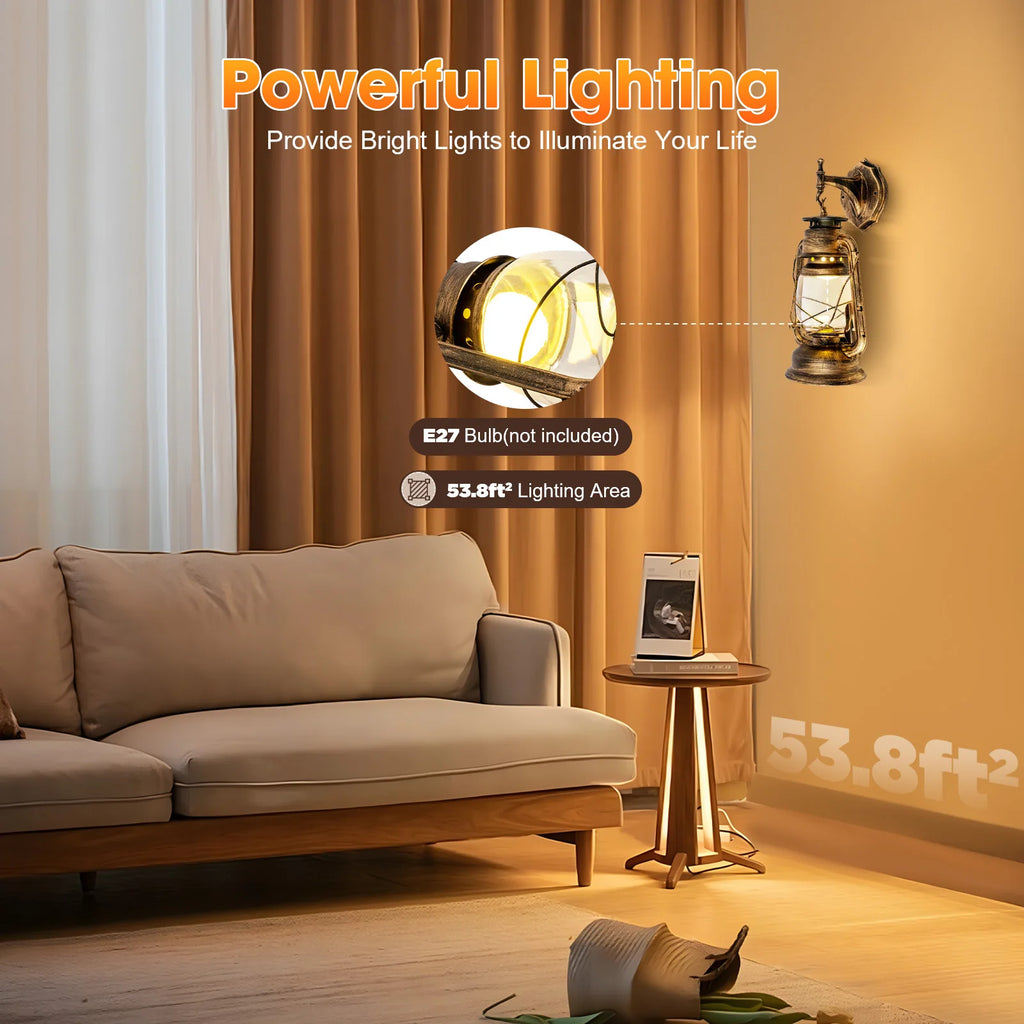 Wall Sconces Retro Antique Vintage Rustic Lantern Lamp