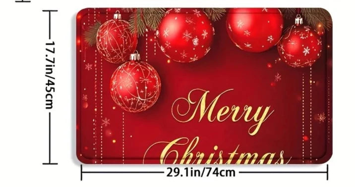 4pc Merry Christmas shower curtain set: 12 hook