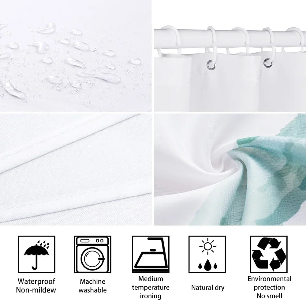 Winter Snow Forest Deer Shower Curtain Christmas Nature
