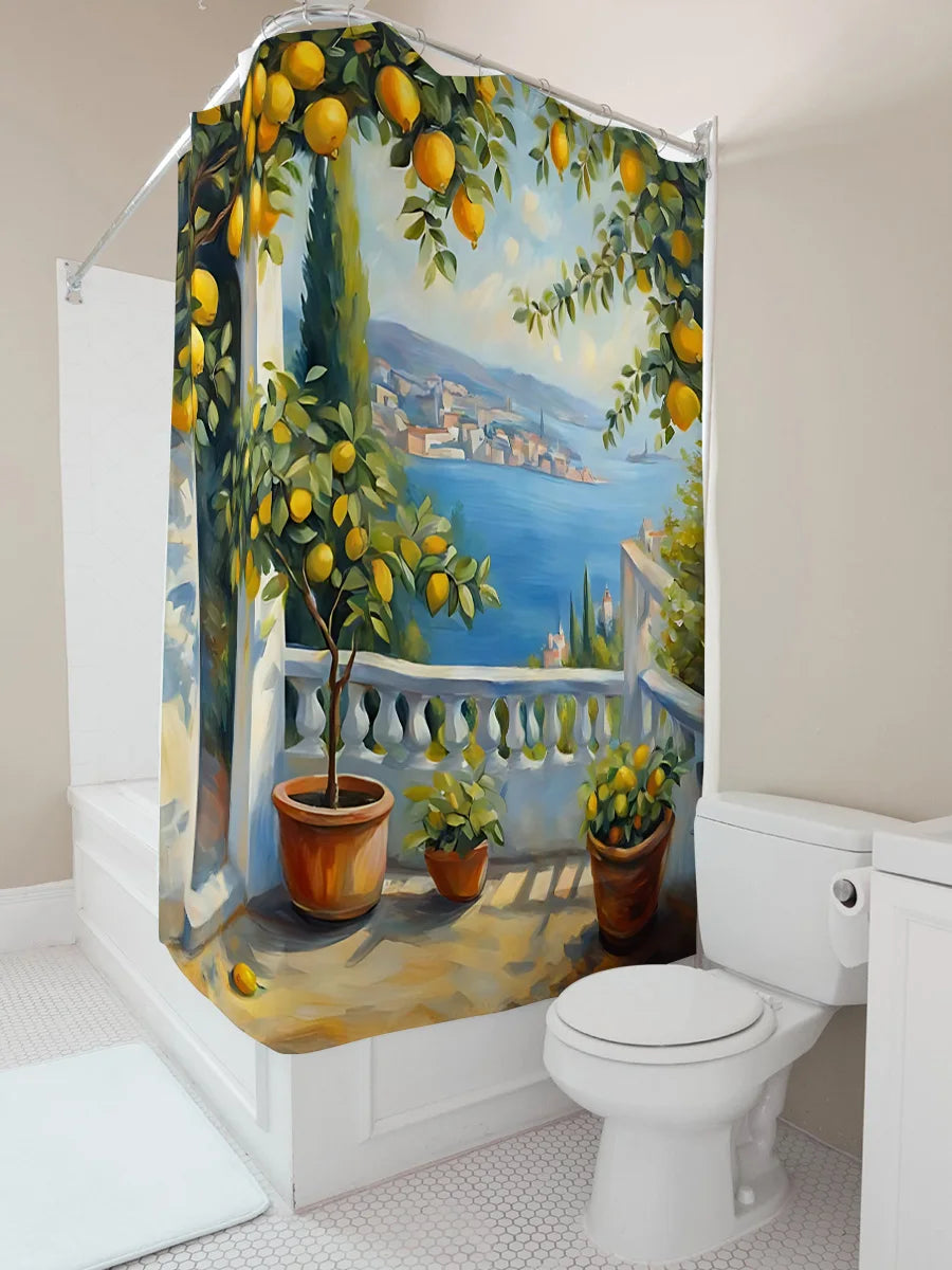 Elegant Lemon Tree Shower Curtain for Bathroom