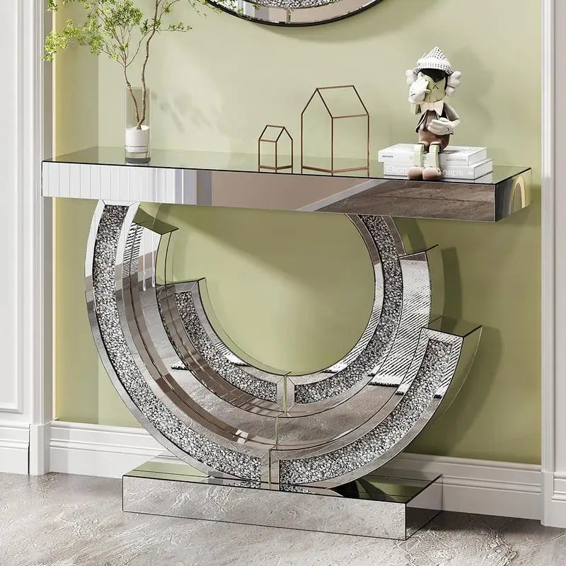 3C Shaped Crushed Diamond Hallway Table