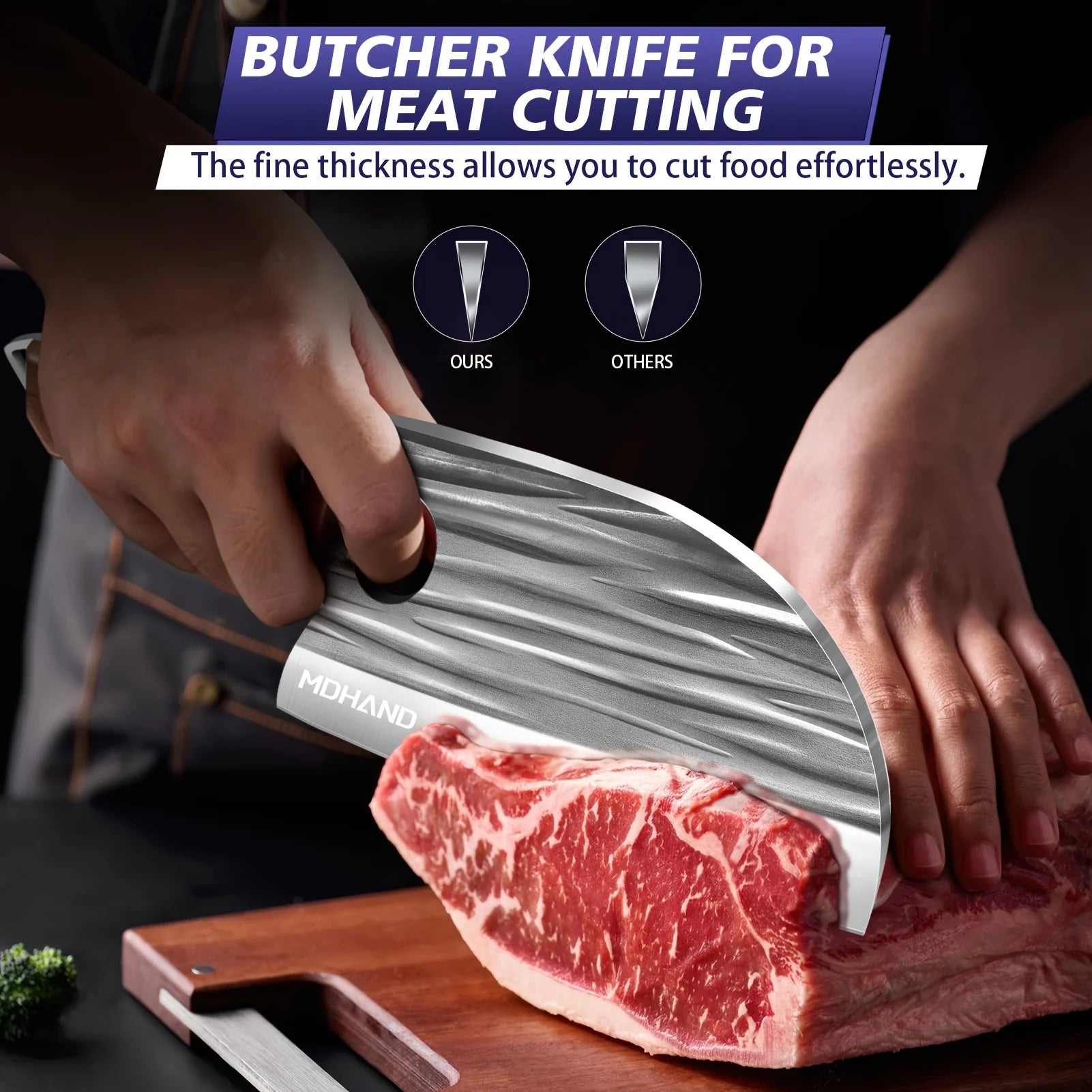 KEPEAK 14pcs Butcher Chef Knife Set with Roll Bag