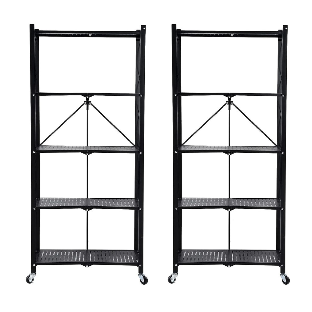 Storage Shelving 5-Tier With Wheel Unit Metal Shelf