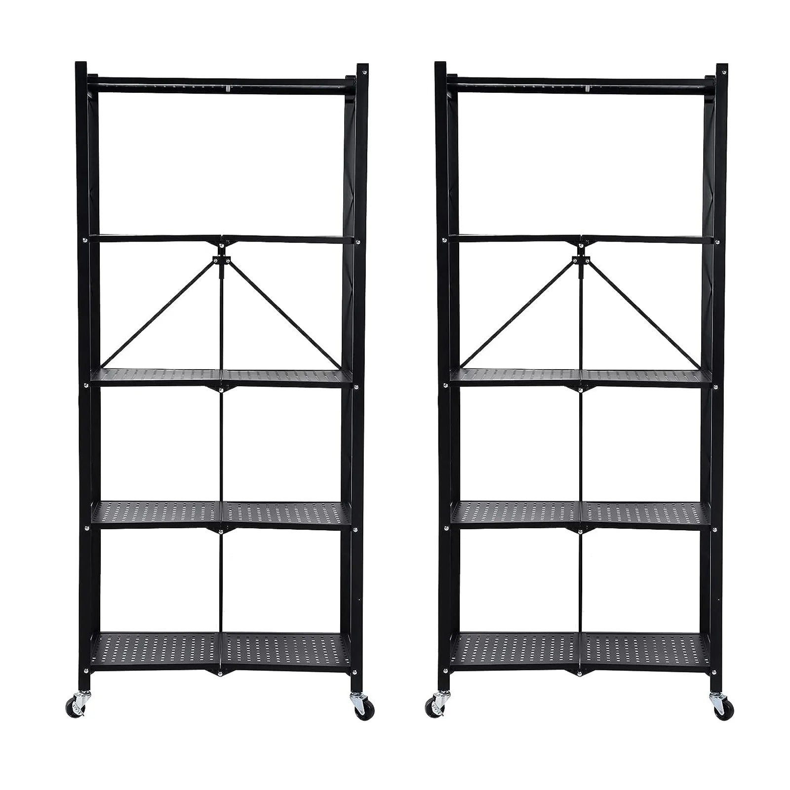 Storage Shelving 5-Tier With Wheel Unit Metal Shelf
