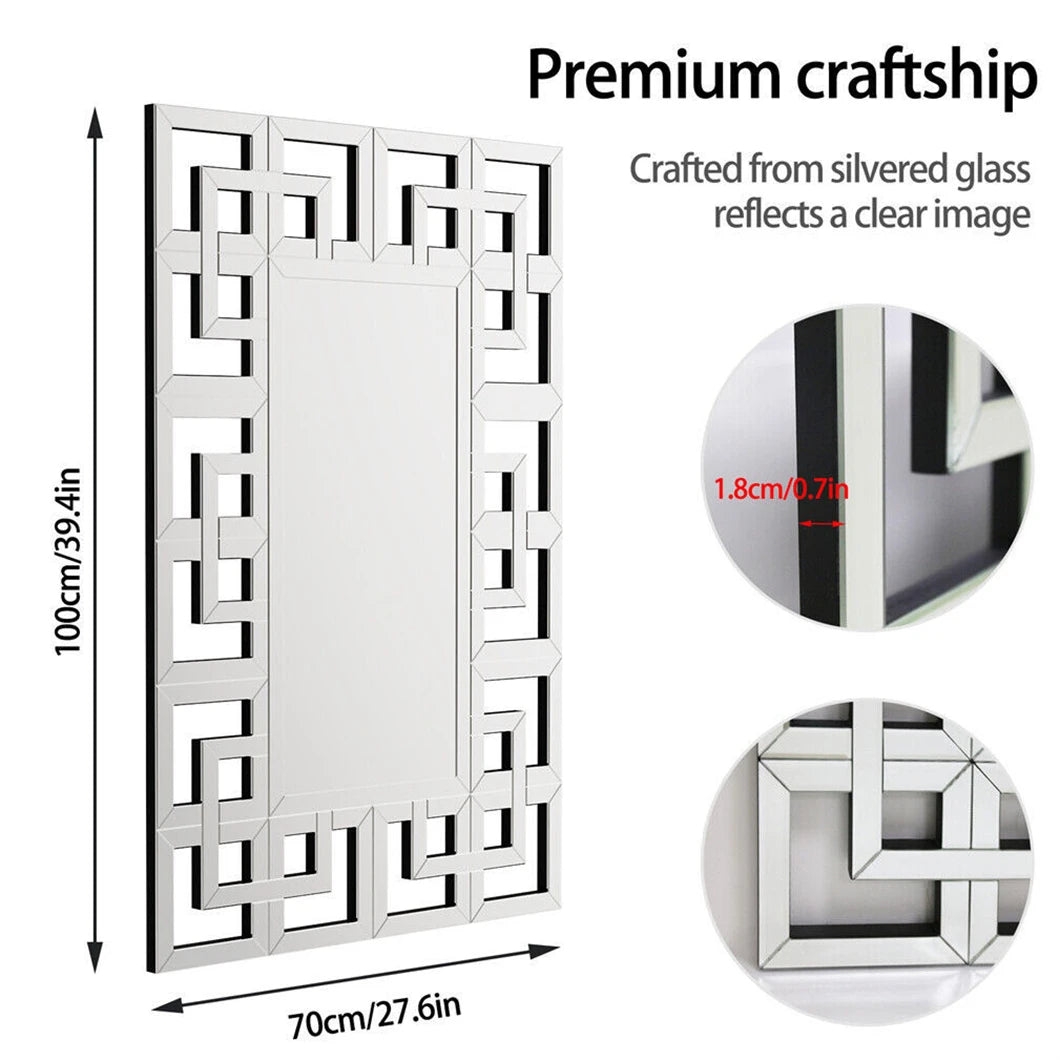 Rectangular Large Wall Mirror Modern Accent