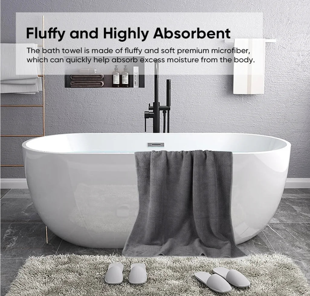 Bath Towel Set Pack of 2, (27 x 54 Inches) Microfiber Ultra Soft