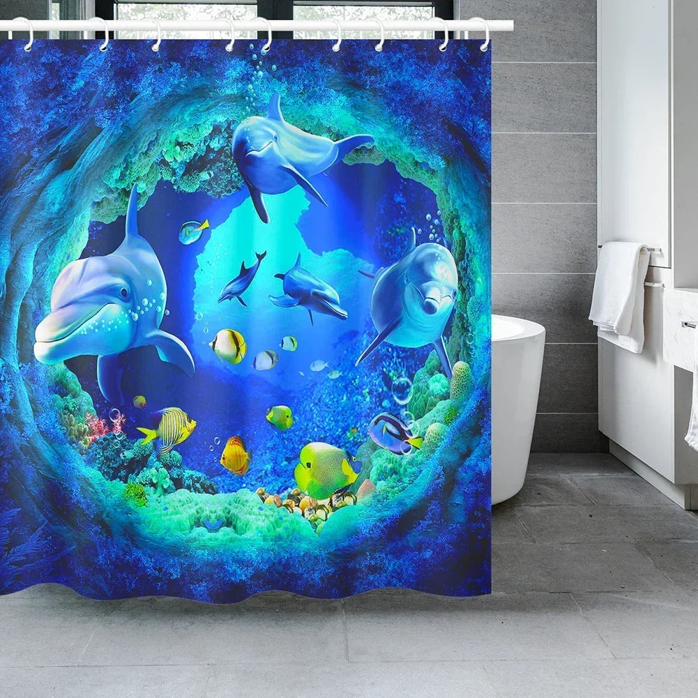 Ocean Underwater World Shower Curtains Set