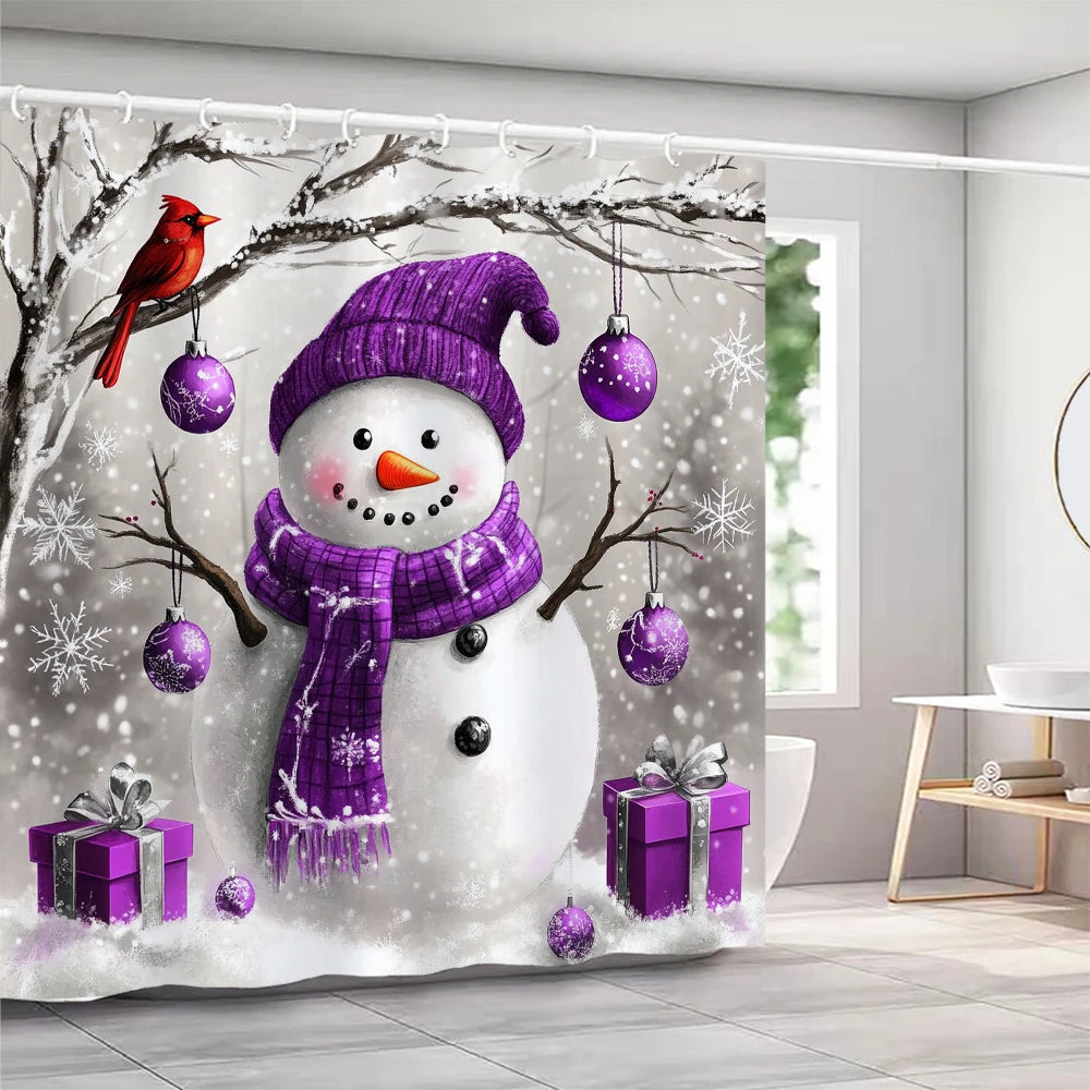 GAE1pc Merry Christmas Snowman Print Shower