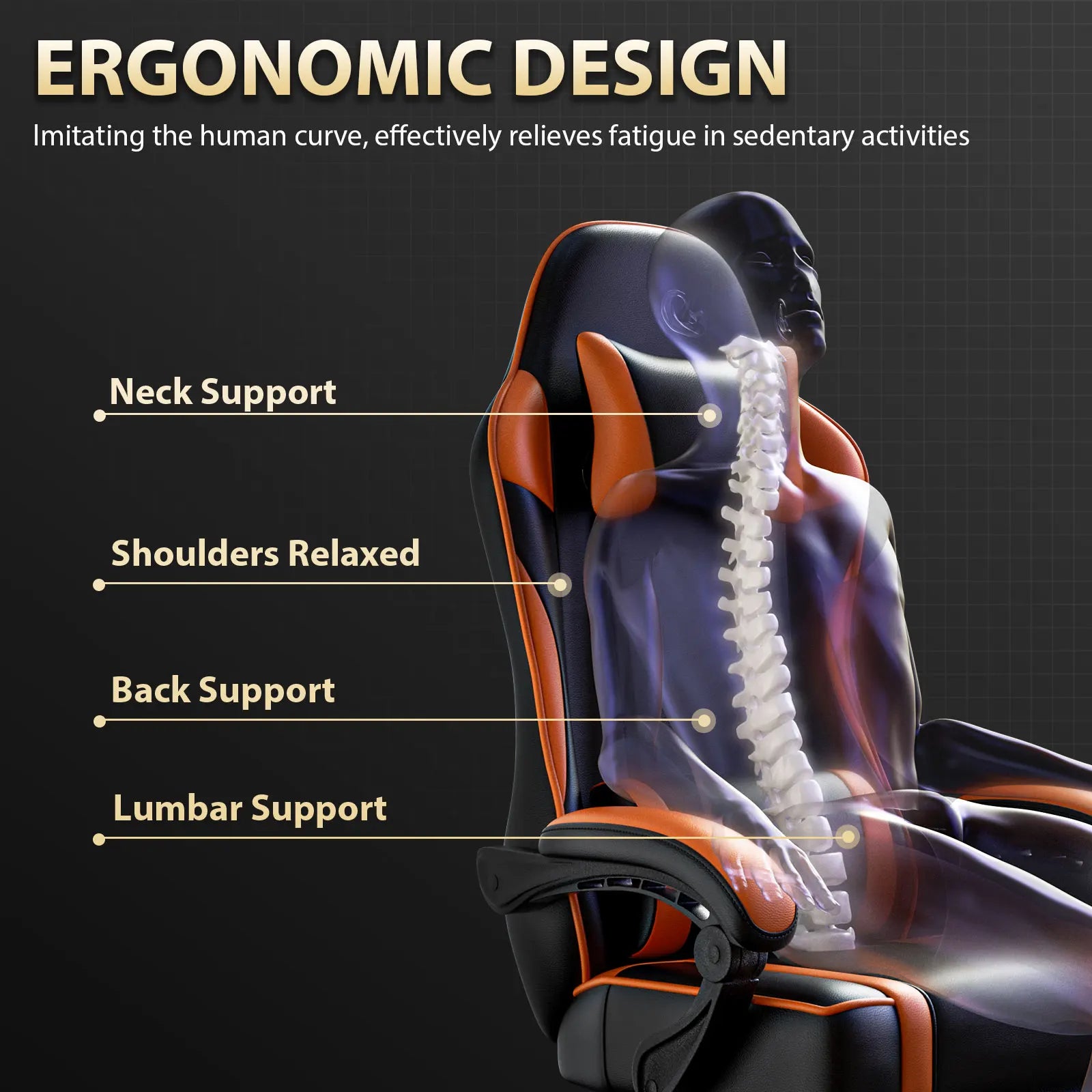 Gaming Chair with Footrest, PU Leather Video Game Chairs