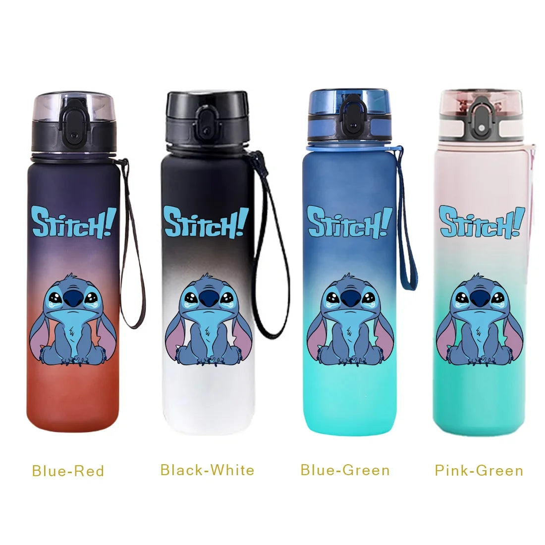 650ML Stitch Sports Flip Cover Water Bottle Leak Proof Colorful Plastic Cup