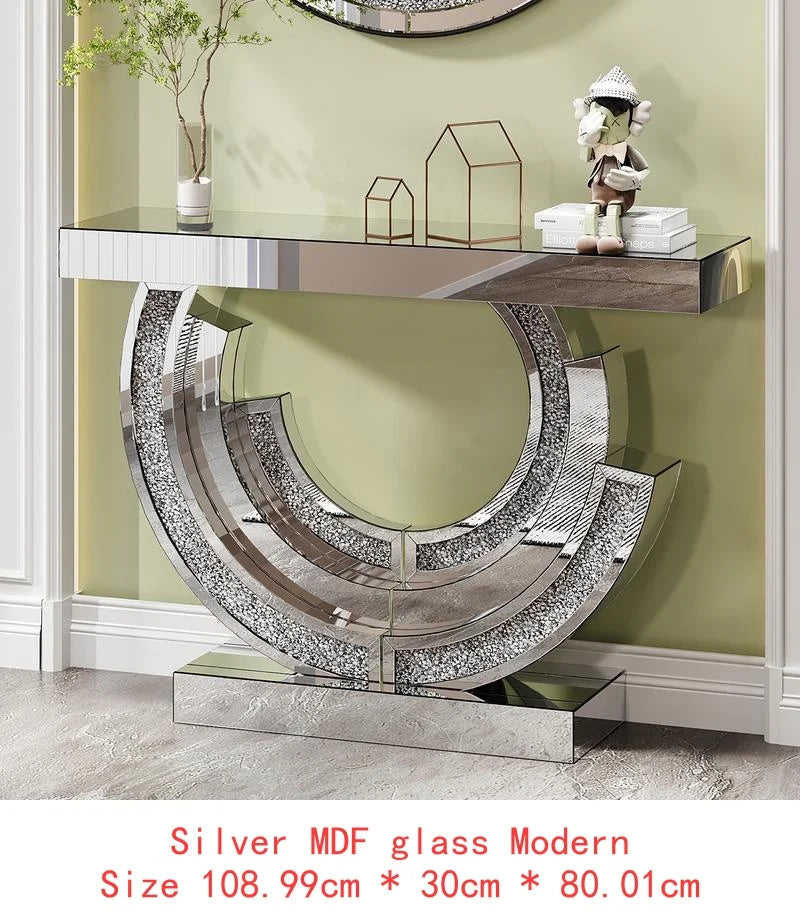 3C Shaped Crushed Diamond Hallway Table
