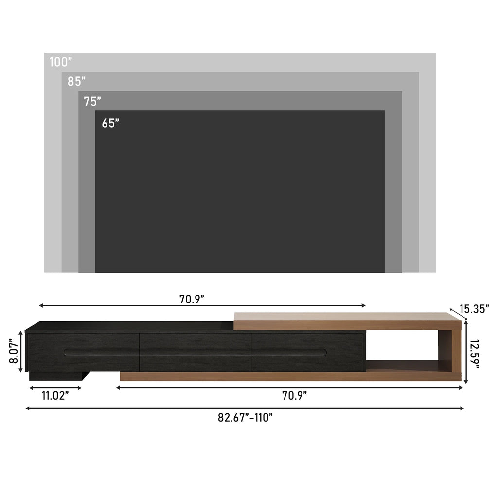82-110'' Extendable TV Stand for Up to 120"TV