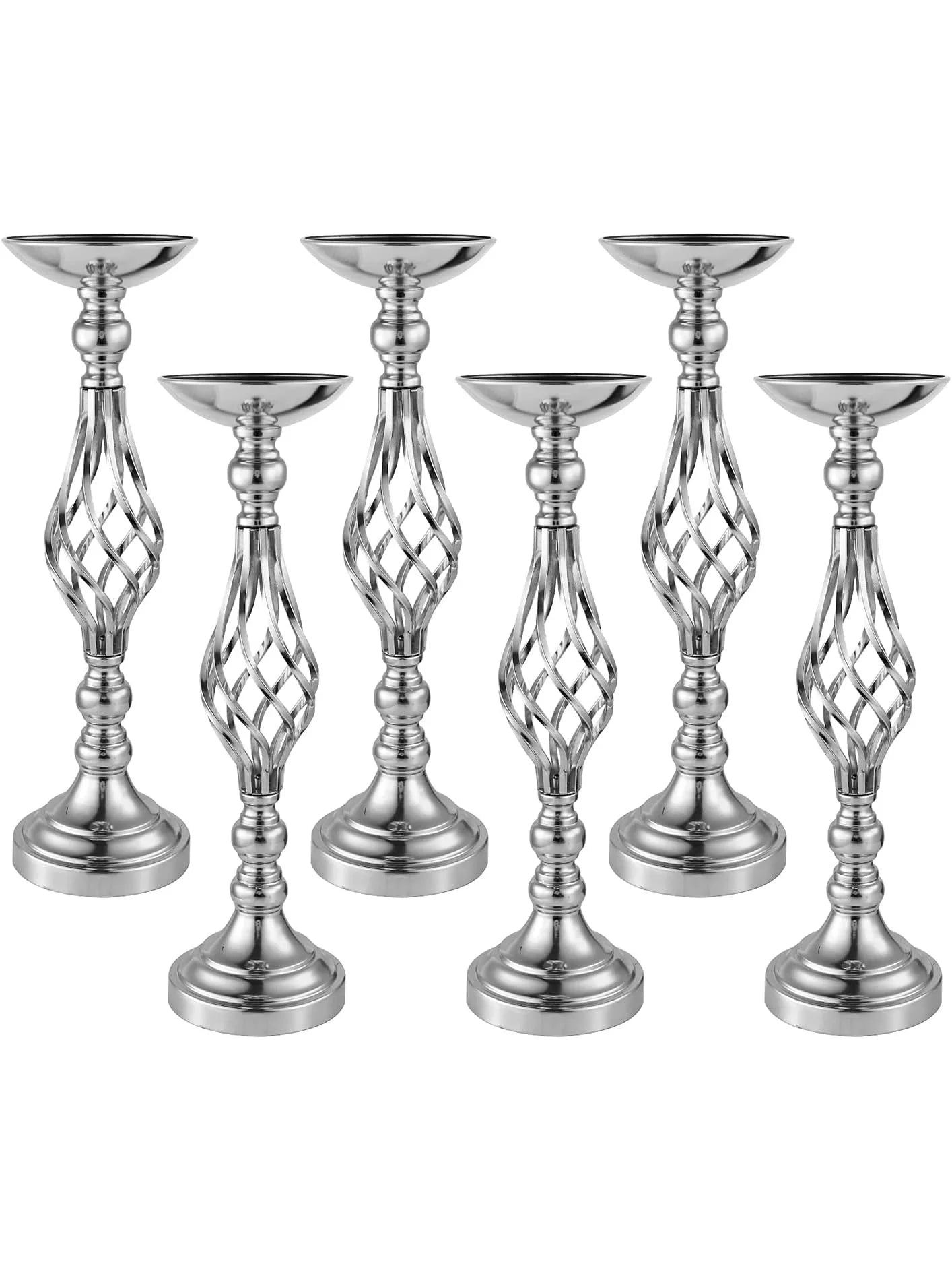 6pcs Silver Metal Flower Vases18.7Inches