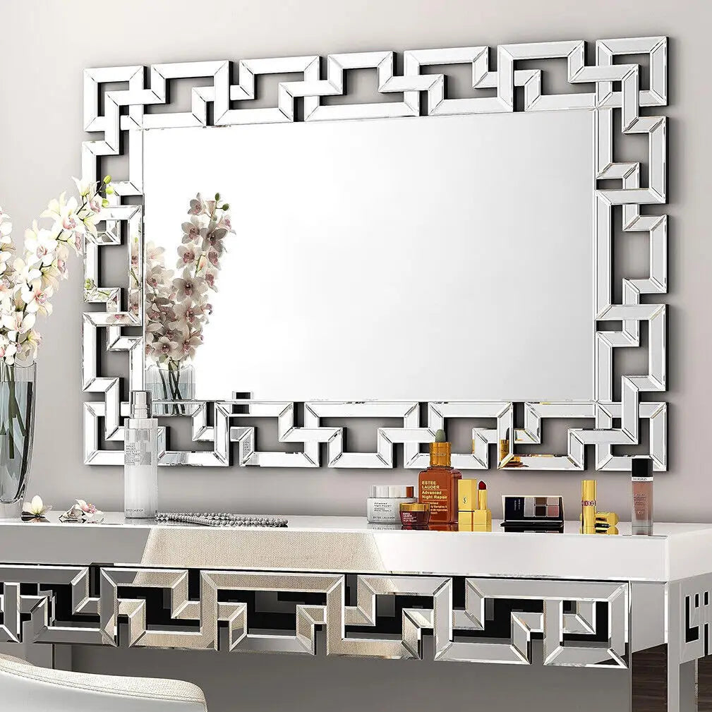 Rectangular Large Wall Mirror Modern Accent