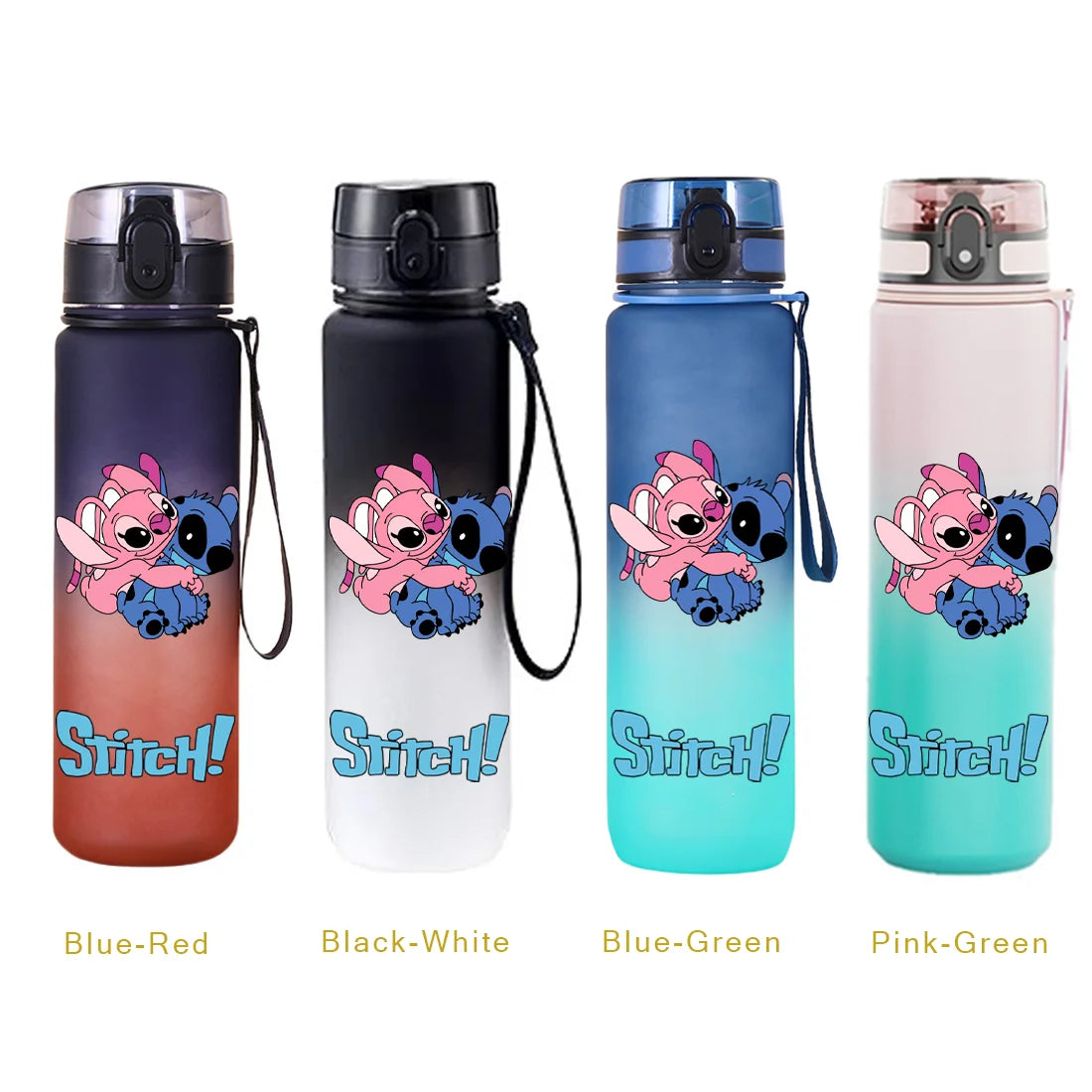 650ML Stitch Sports Flip Cover Water Bottle Leak Proof Colorful Plastic Cup