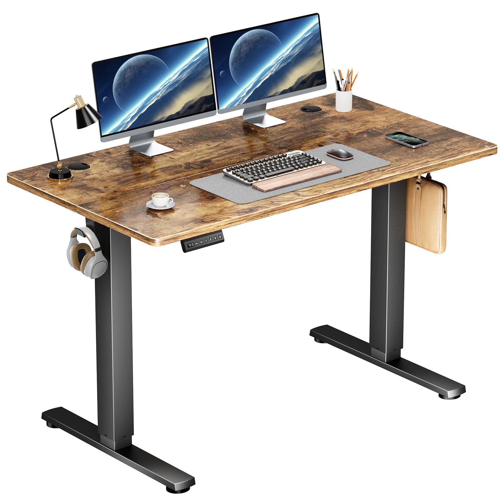 Electric Standing Desk Height Adjustable 40x24 Inch Stand Up Sit Stand Computer Desk