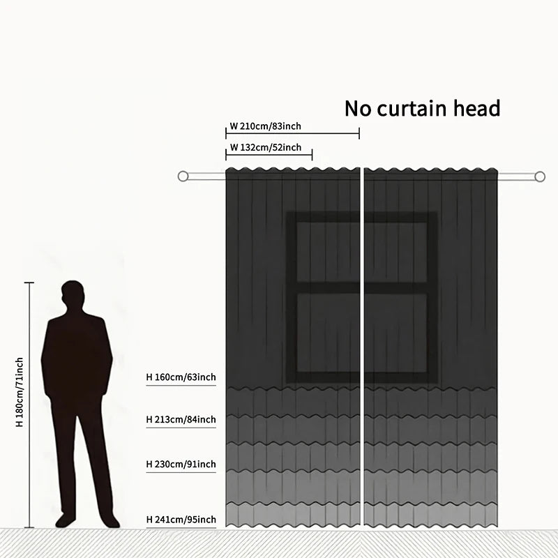 2pcs curtain light luxury European