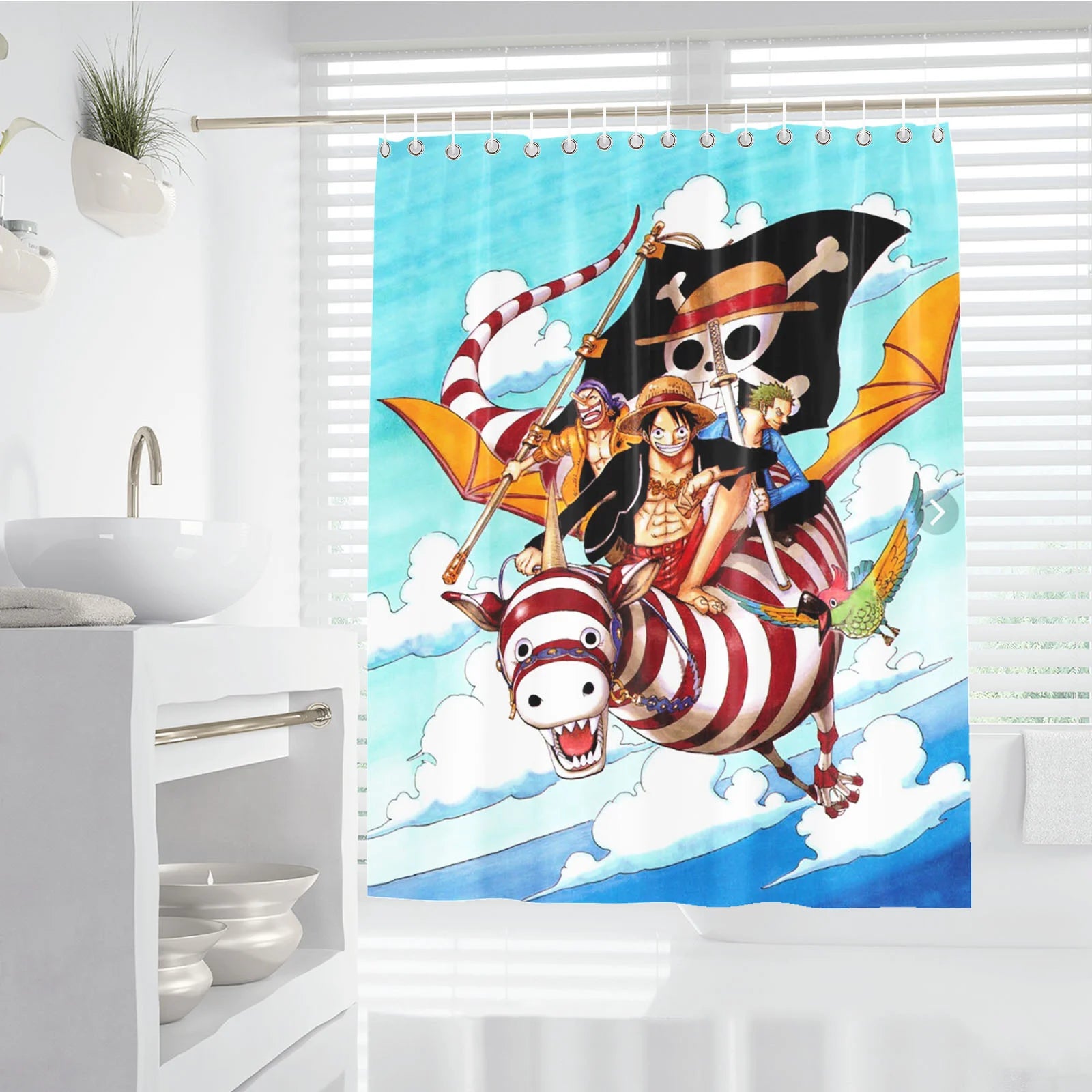 One Piece Anime Shower Curtain, Bathroom Accessories