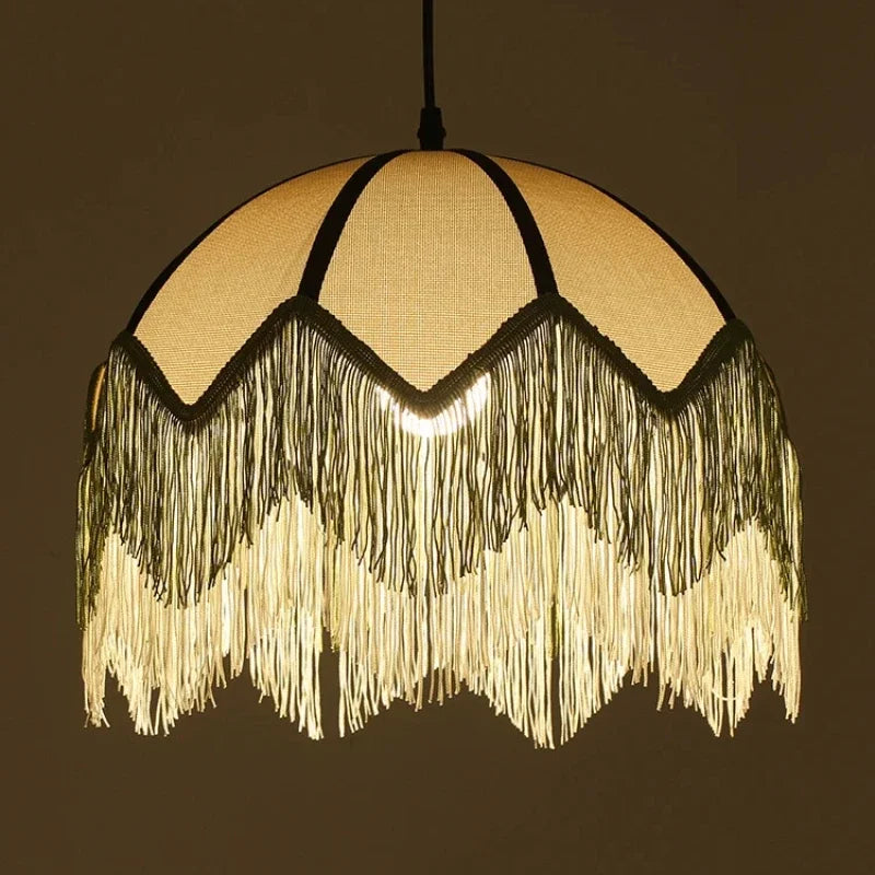 New French retro style fabric woven chandelier