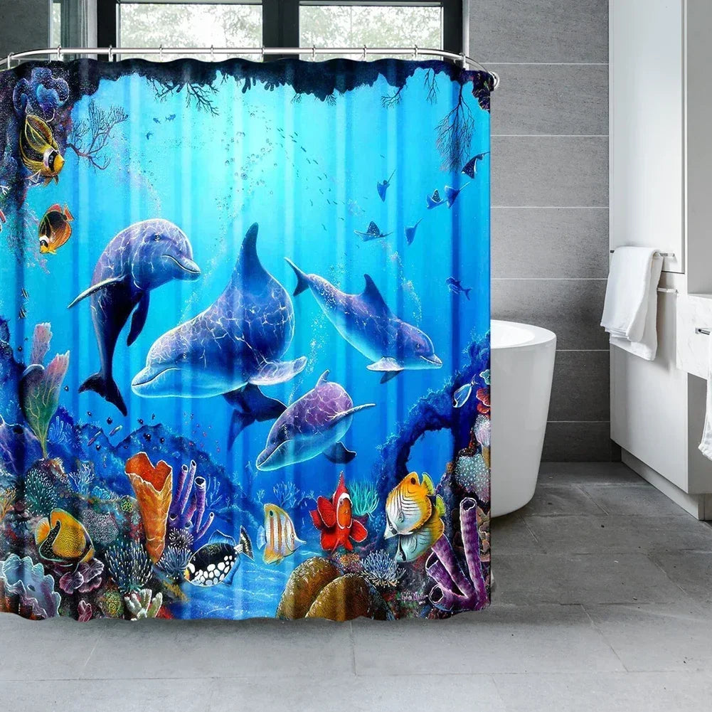 Ocean Underwater World Shower Curtains Set