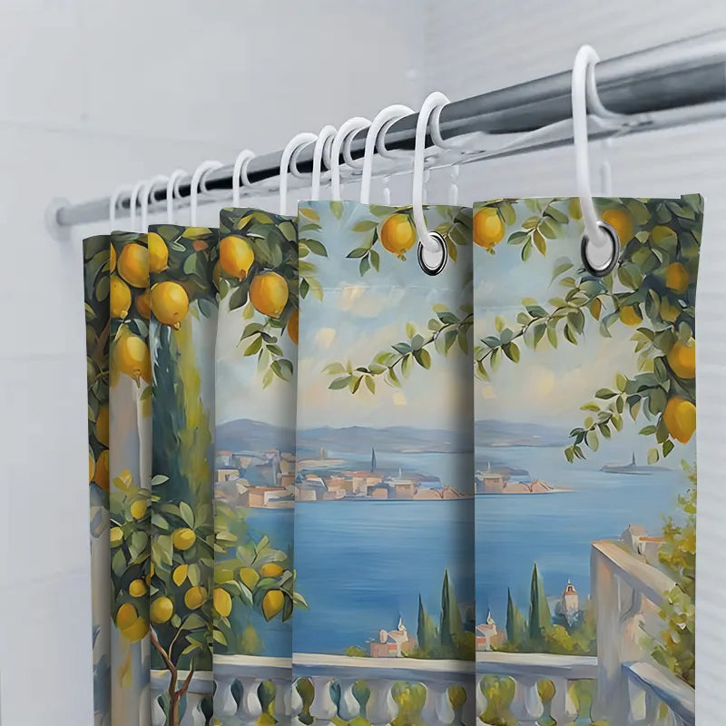 Elegant Lemon Tree Shower Curtain for Bathroom