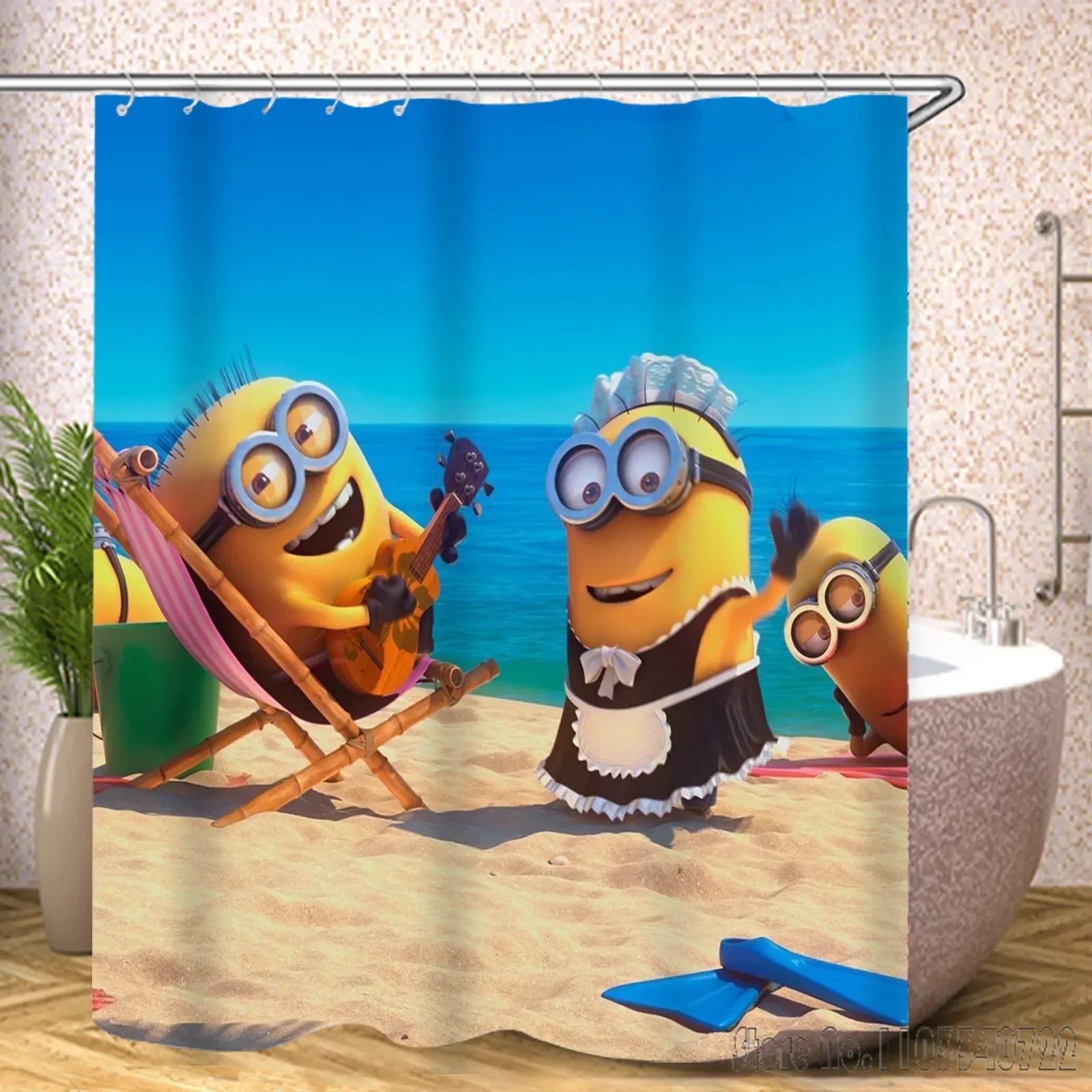MINISO M-Minions Cartoon Colorful Shower Curtain 1pcs