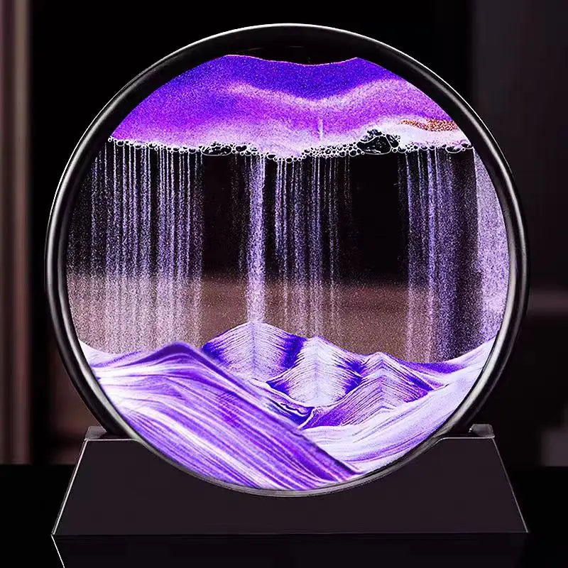 3D Moving Sand Art Picture Round Glass Deep Sea Sandscape