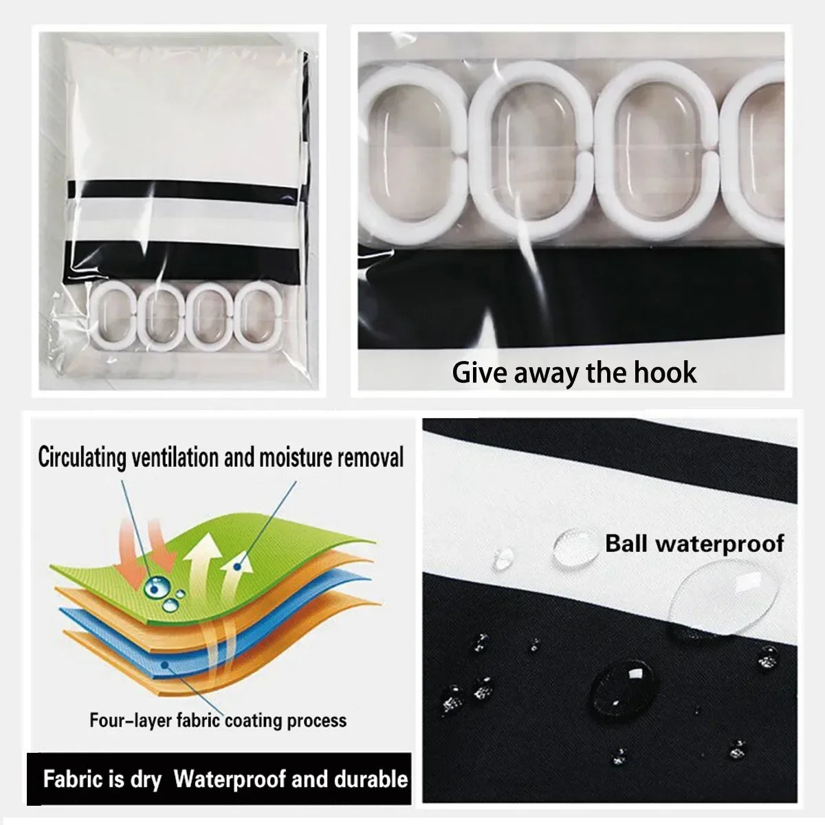 1pc Cute Dog Printed Waterproof Shower Curtain