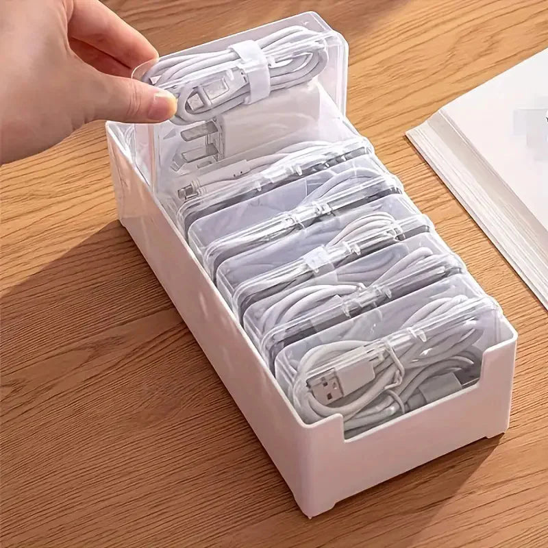 Cable Organizer Storage Box Set Durable Plastic Daily Office Supplies