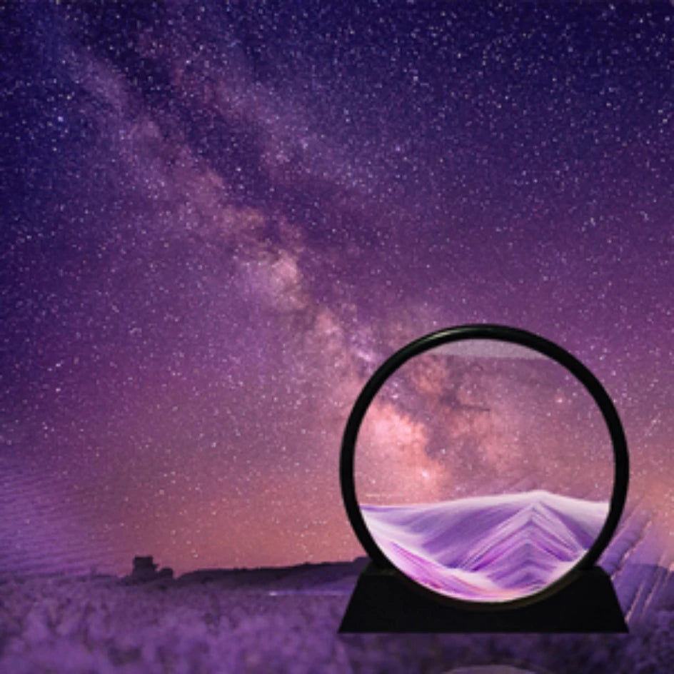 3D Moving Sand Art Picture Round Glass Deep Sea Sandscape