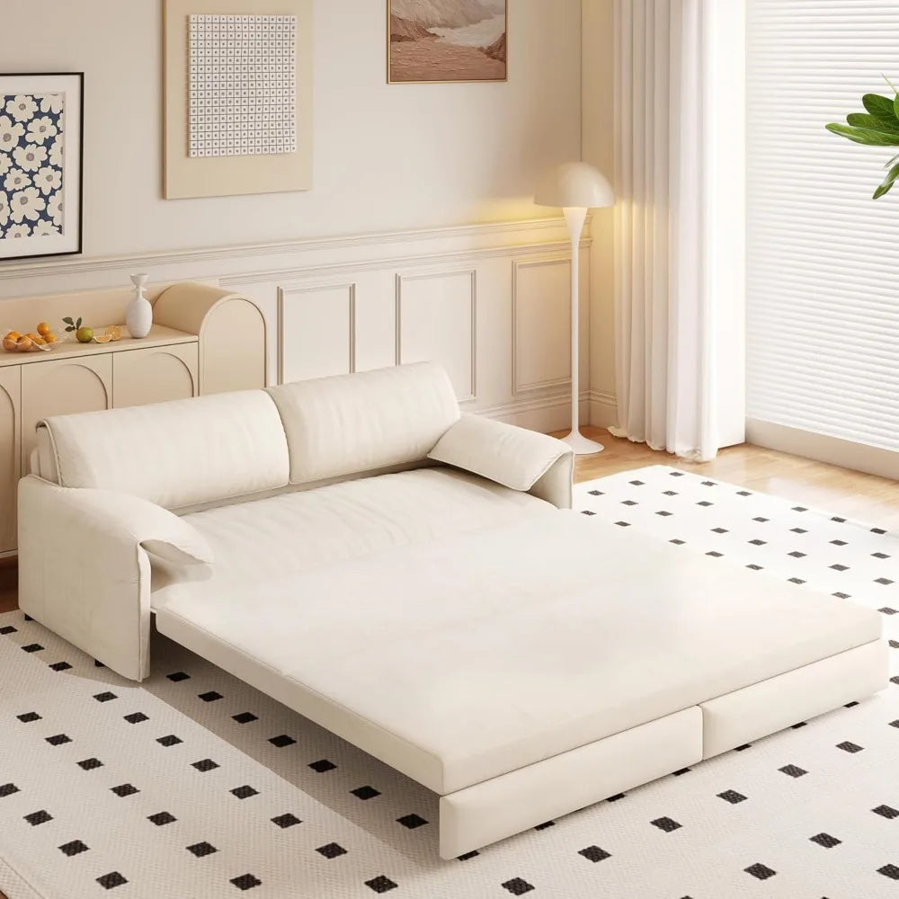 66" Queen Size Sofa Bed, 3 in 1 Convertible Pull Out Sleeper Sofa