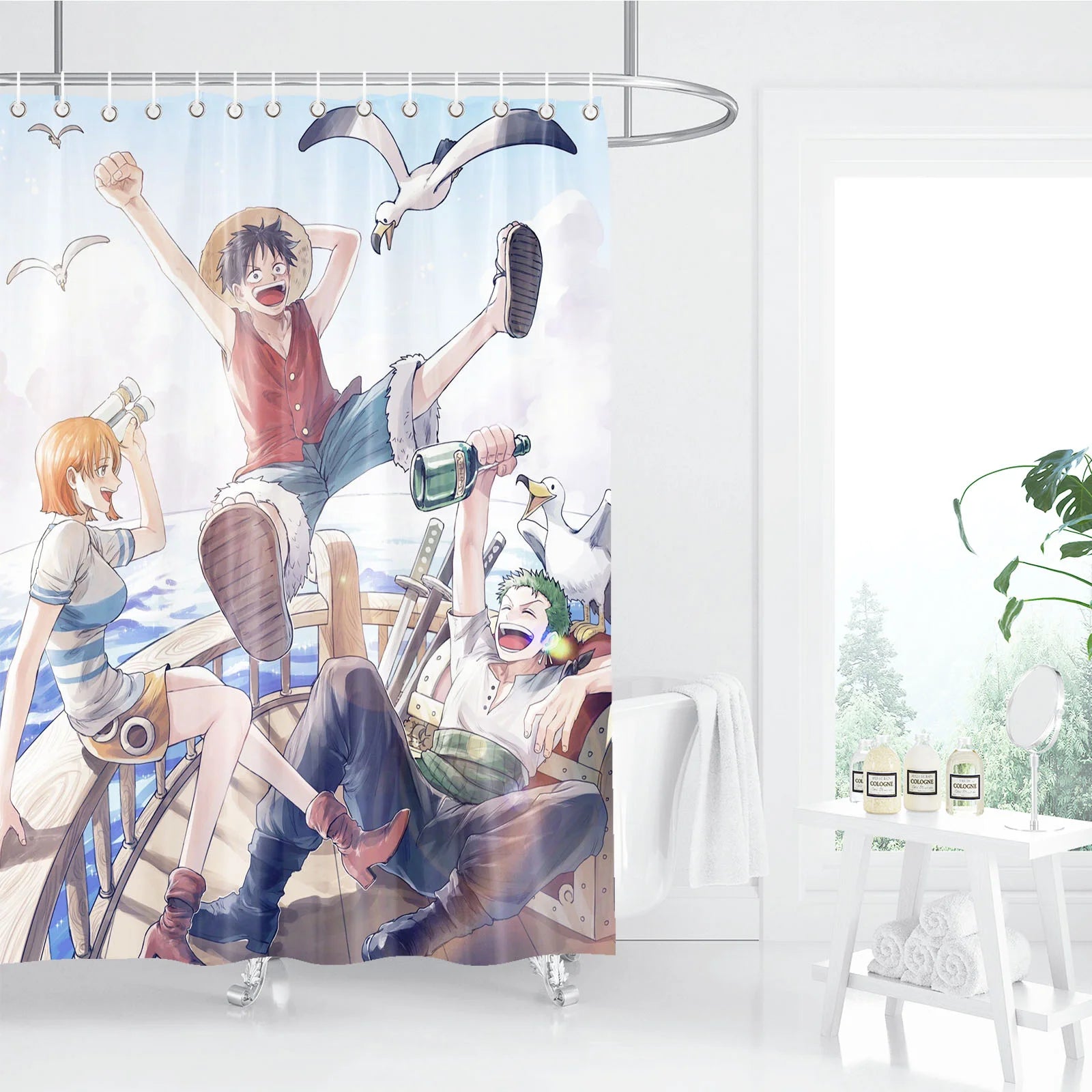One Piece Anime Shower Curtain, Bathroom Accessories