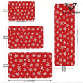 Christmas Rug Snowflake Area Red Rug Washable Non Slip
