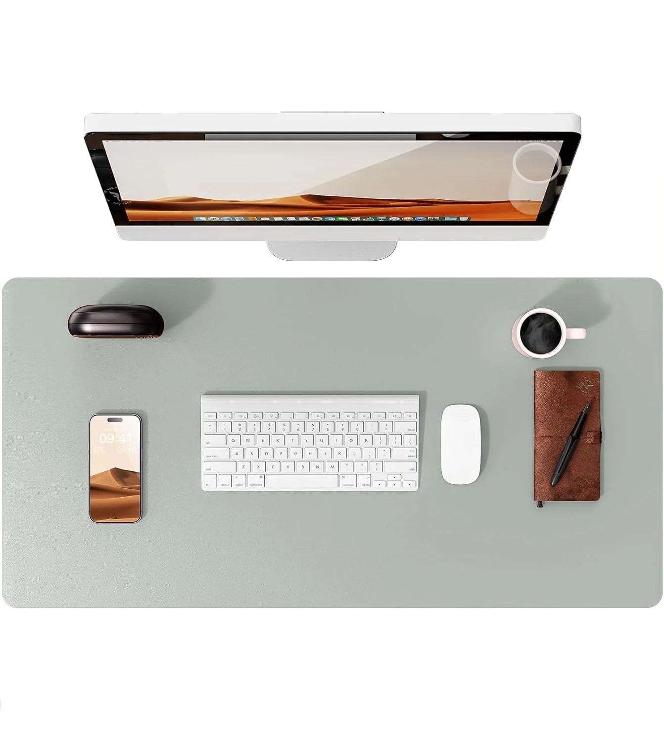 Large Mouse Pad,Office Desk Mat, Leather Desk Pad Protector, Non-Slip