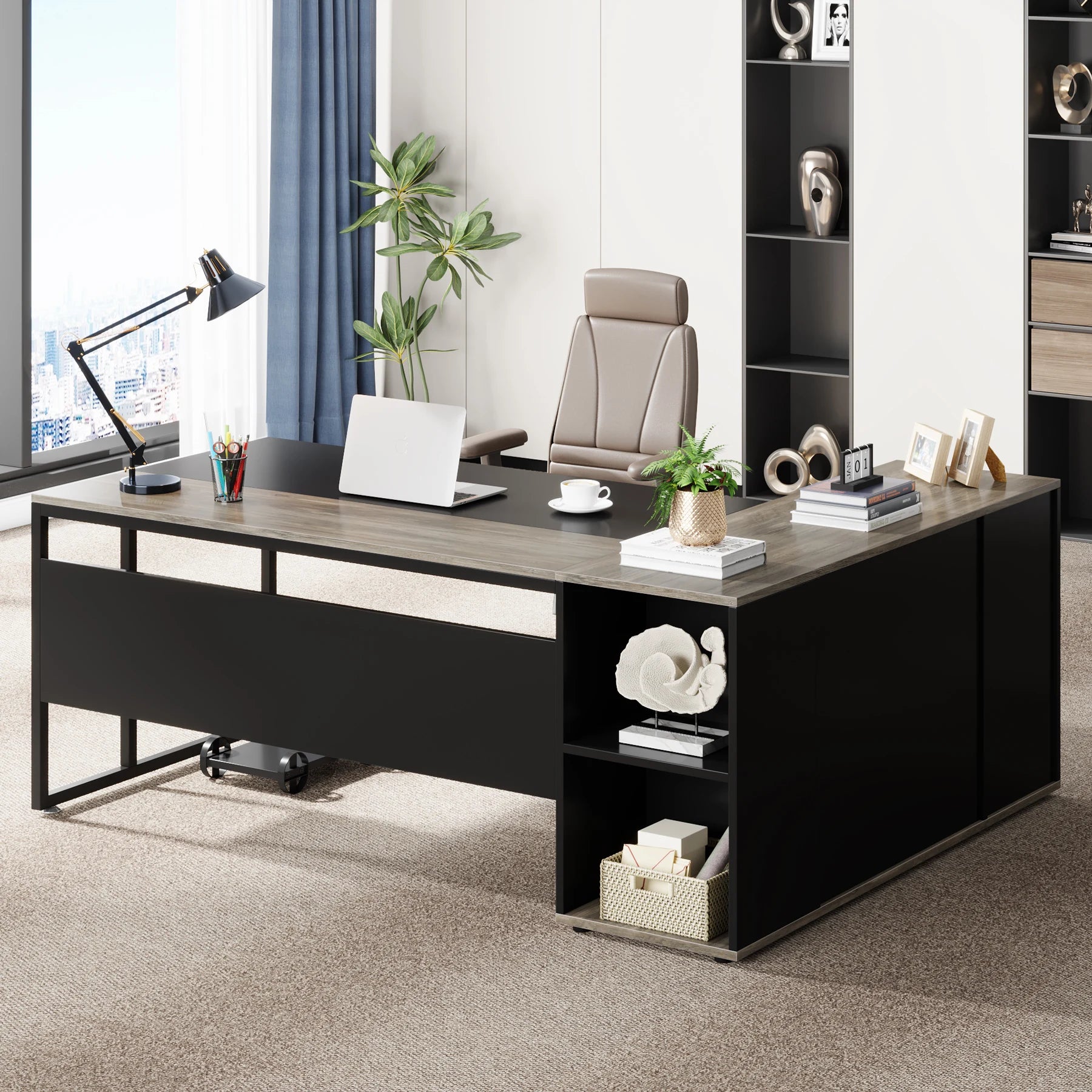 Tribesigns 71 inch Executive Desk, L Shaped Desk