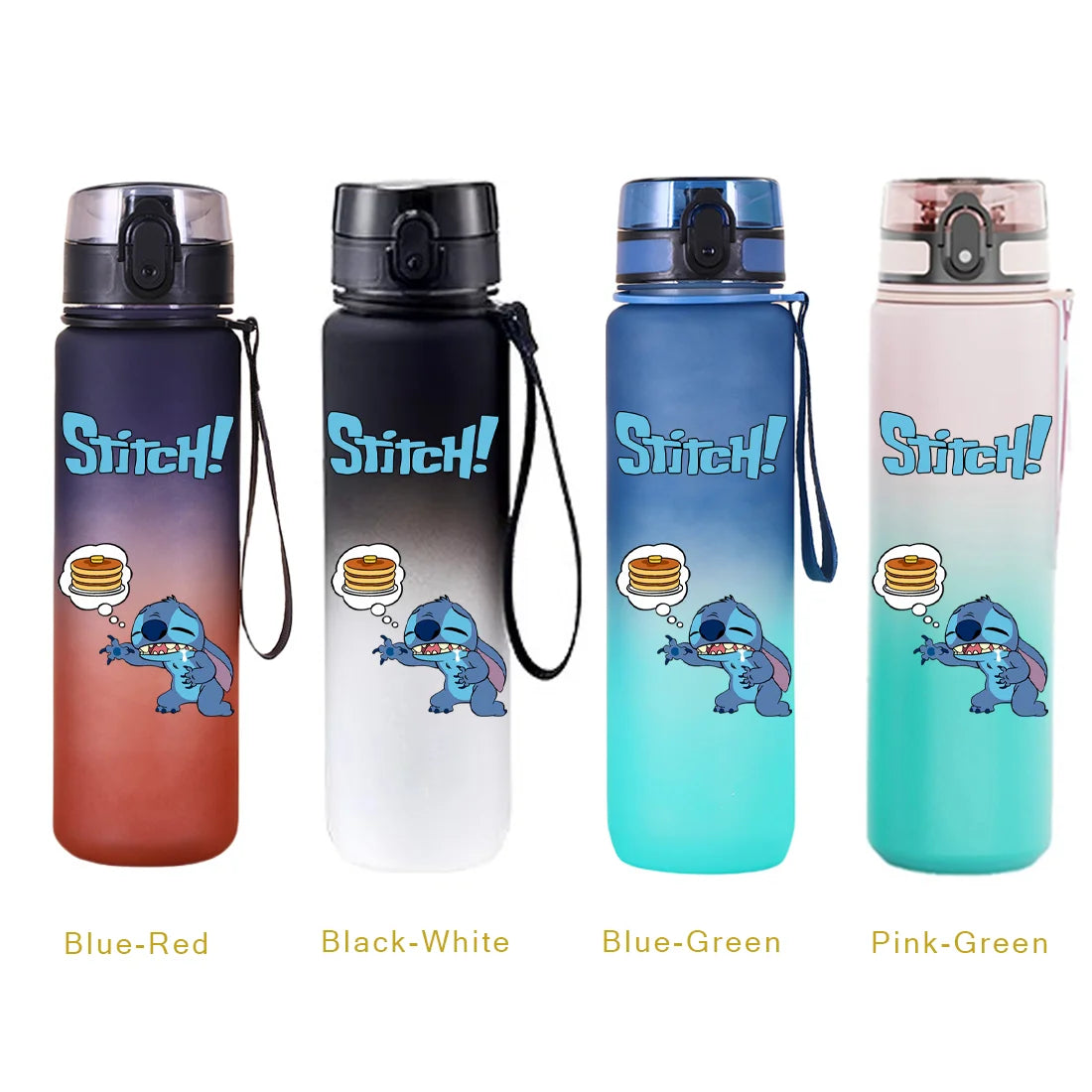 650ML Stitch Sports Flip Cover Water Bottle Leak Proof Colorful Plastic Cup
