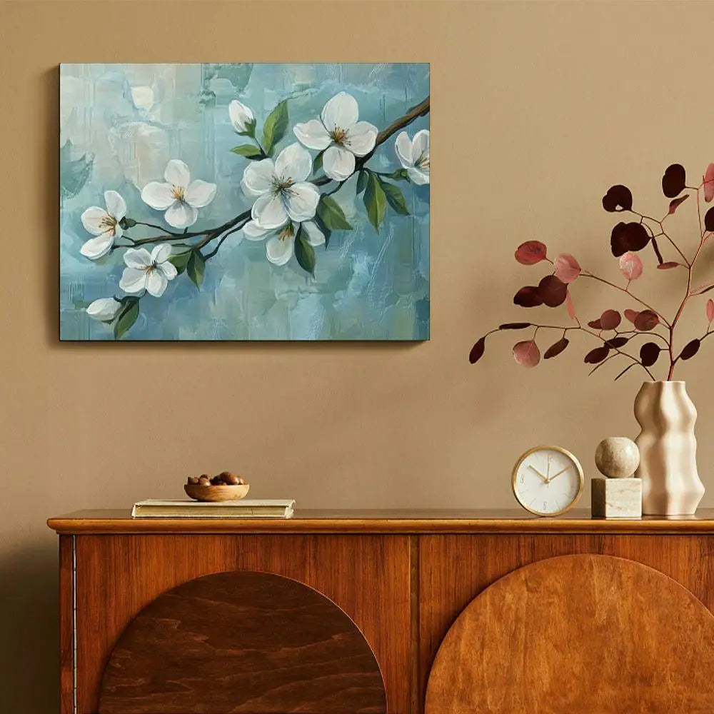 Framed White Floral Pictures